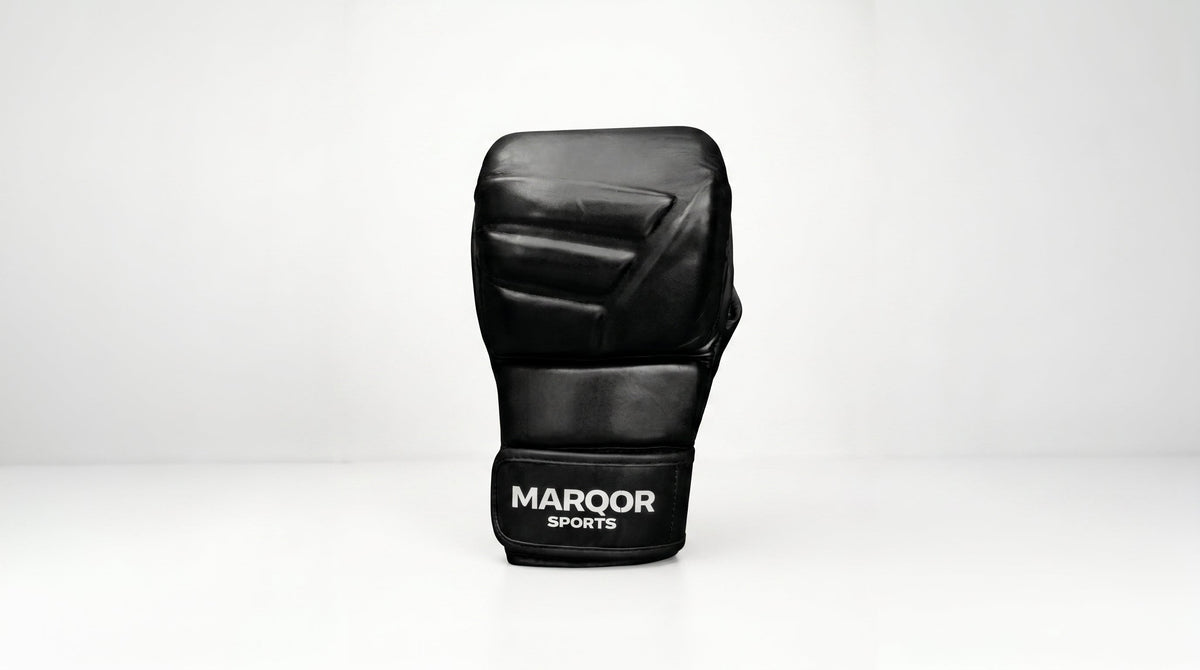 MARQOR Signature V1 black hybrid MMA sparring glove front view